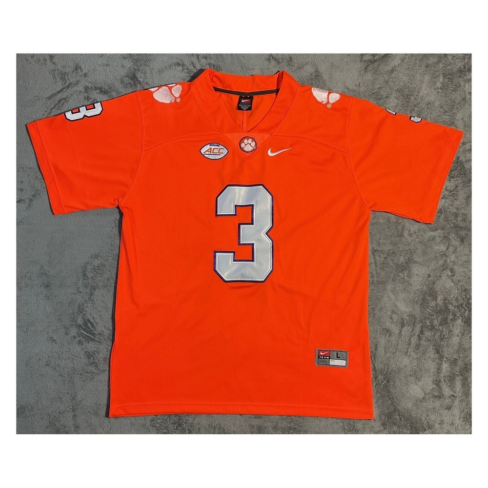 Nike Clemson Tigers #3 Rodgers Football Jersey Orange Size L